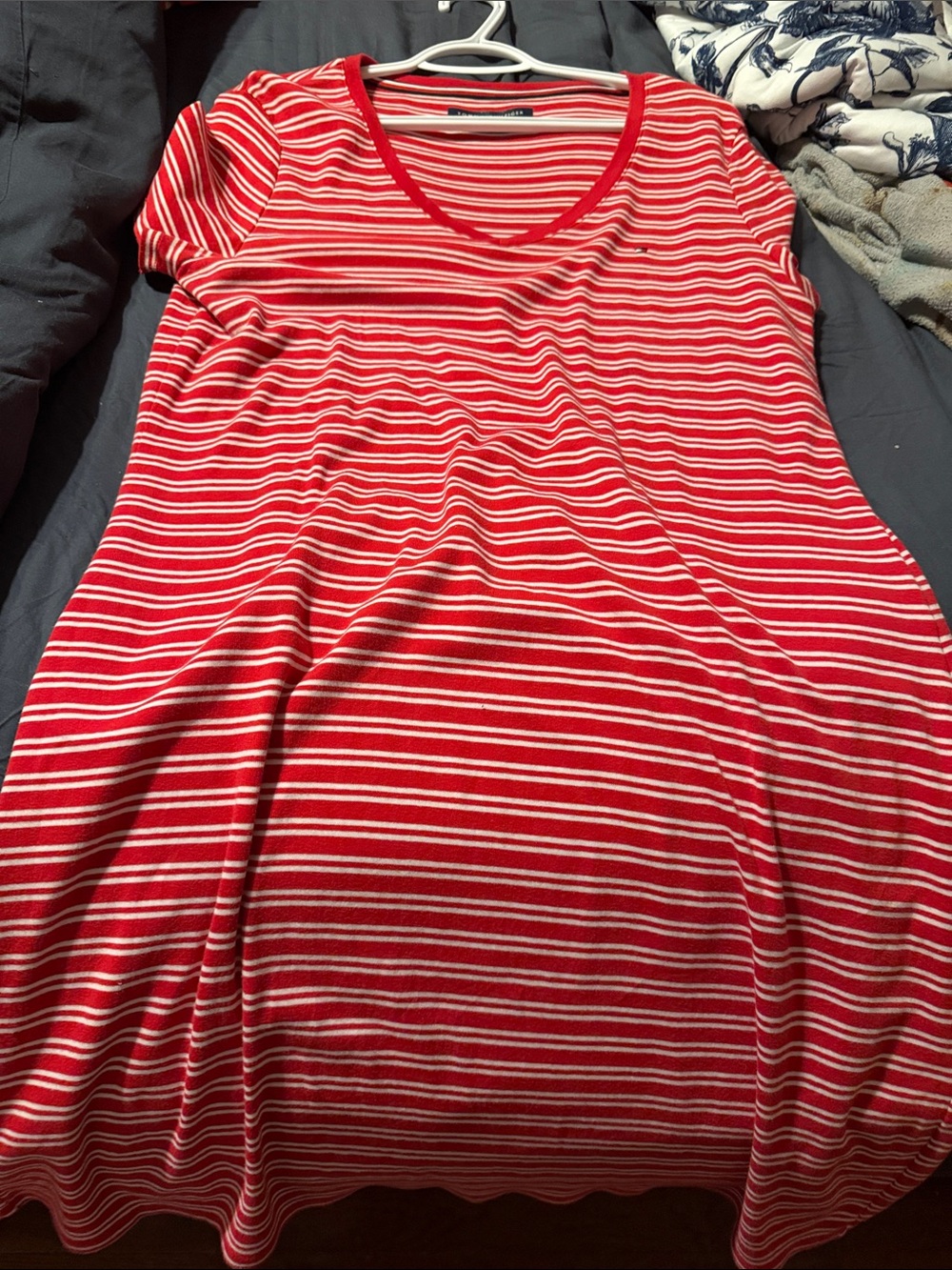 Tommy Hilfiger Red and White Striped Nightdress